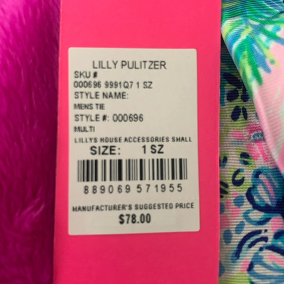 Men's Lilly Pulitzer Silk Tie Lilly’s House - Picture 2 of 4